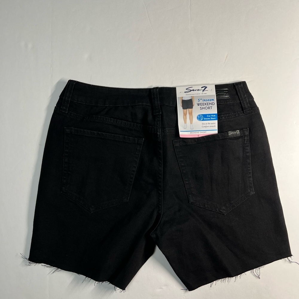 Seven7 Cut Hem Denim Shorts multiple Sizes color Black - Picture 2 of 4